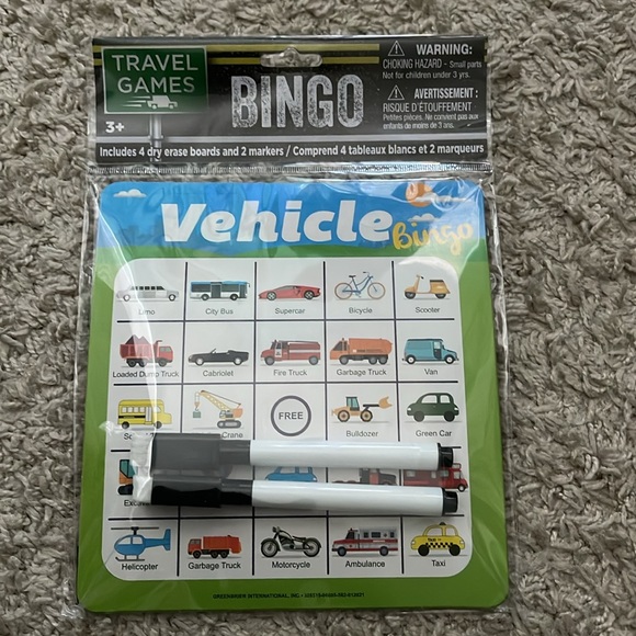 NIP Travel Games Vehicle & Road Side & Road Sign Bingo Games Bundle & 6 Markers - Picture 5 of 11